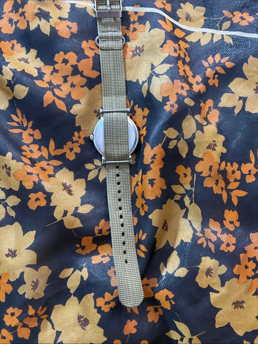 Classic Timex Indiglo Watch with Khaki Nylon Strap